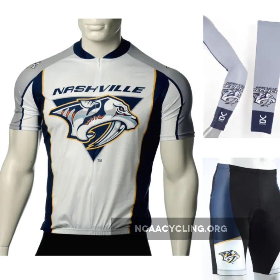 NHL Nashville Predators Cycling Jersey Bib Shorts Arm Warmers Set for Cycling Enthusiasts