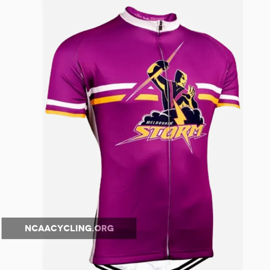 NRL Melbourne Storm Cycling Jersey Official Authentic Cycling Apparel Purple Yellow White