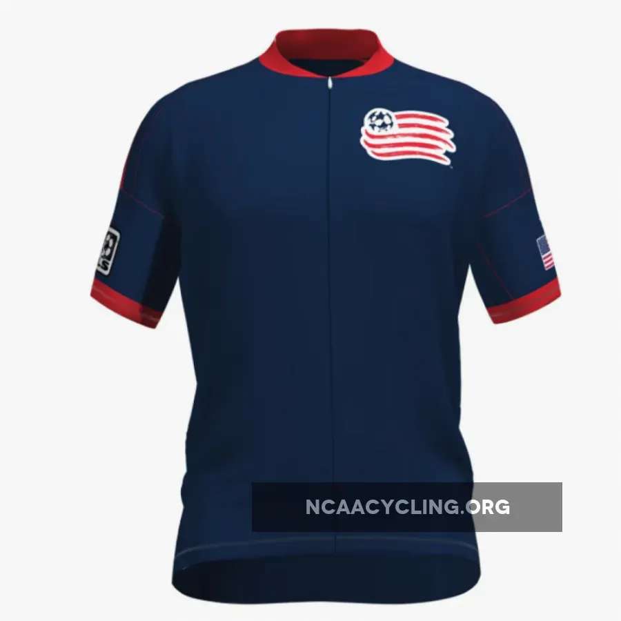 Official 2024 MLS New England Revolution Navy Cycling Jersey With Red/White Accents