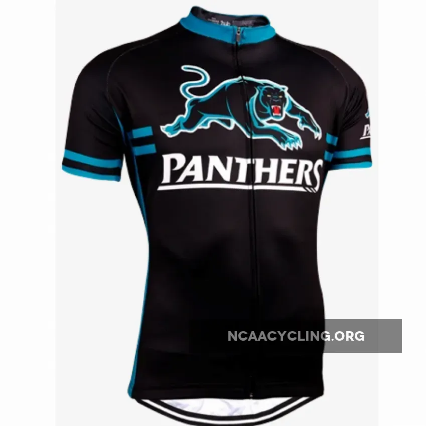Official 2024 Penrith Panthers NRL Cycling Jersey - Black/Blue/Turquoise Matte Design