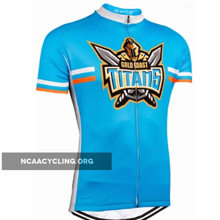 Official Gold Coast Titans Cycling Jersey 2023 Small Blue/White/Orange Color