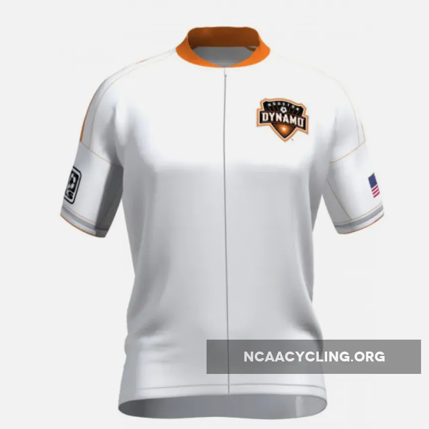 Official Houston Dynamo Cycling Jersey for Men - White and Orange