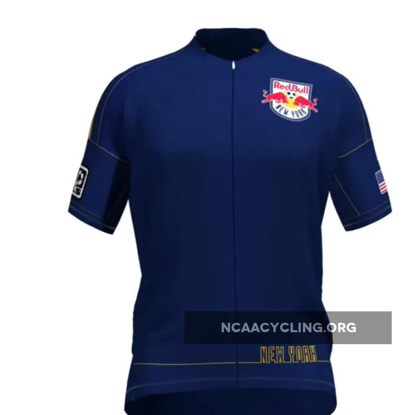 Official New York Red Bulls Cycling Jersey Navy Gold Red Bull MLM Rentals
