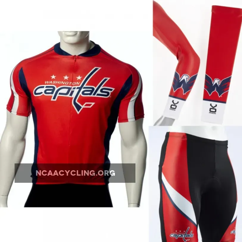 Official Washington Capitals Cycling Jersey Bib Shorts Arm Warmers Set