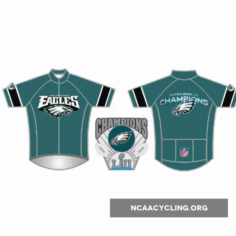 Philadelphia Eagles Cycling Jersey Size Charts NFL Bike Jersey Teal Black Grey