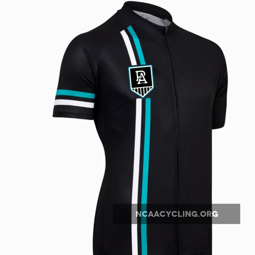 Port Adelaide Power Cycling Jersey for Men - Black and Turquoise MTB Biking Apparel