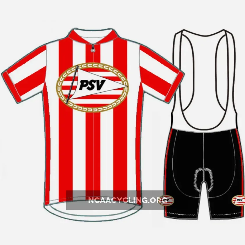 PSV Eindhoven Cycling Jersey Kit Short Sleeve Red White Black Cycling Apparel