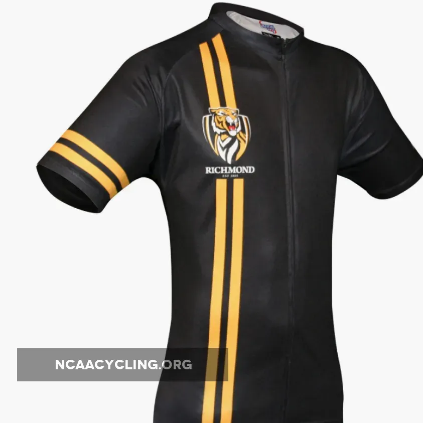 Richmond Tigers AFL Cycling Jersey Official Team Yellow Short Sleeve