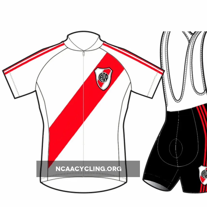 River Plate Cycling Jersey and Bib Shorts - Cycling Clothing Set for Men's Road Bike Gear.