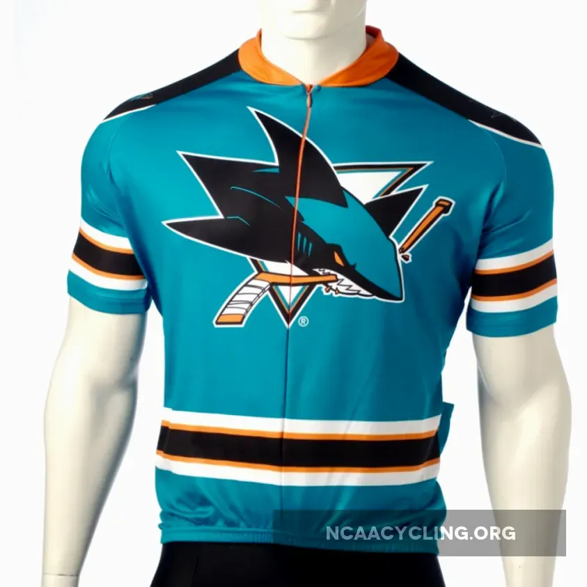 San Jose Sharks Official Cycling Jersey Teal/Black Bib Shorts Arm Warmers Set NHL Collection San Jose Sharks Official Cycling Jersey Teal/Black Bib Shorts Arm Warmers Set NHL Collection