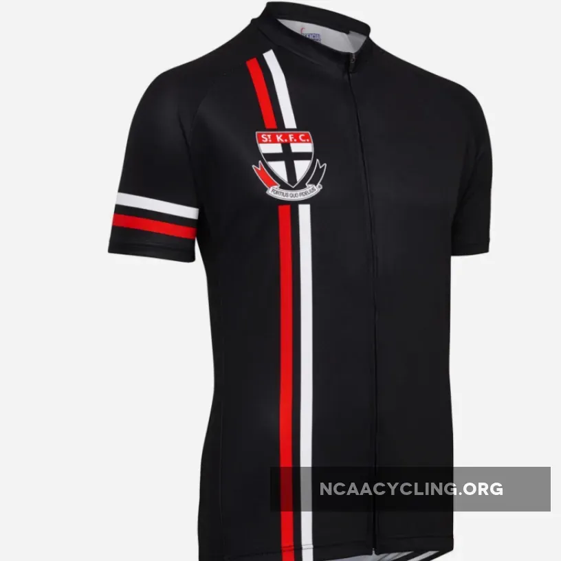 St Kilda Saints Cycling Jerseys Short Sleeve Men Black/Red/White.