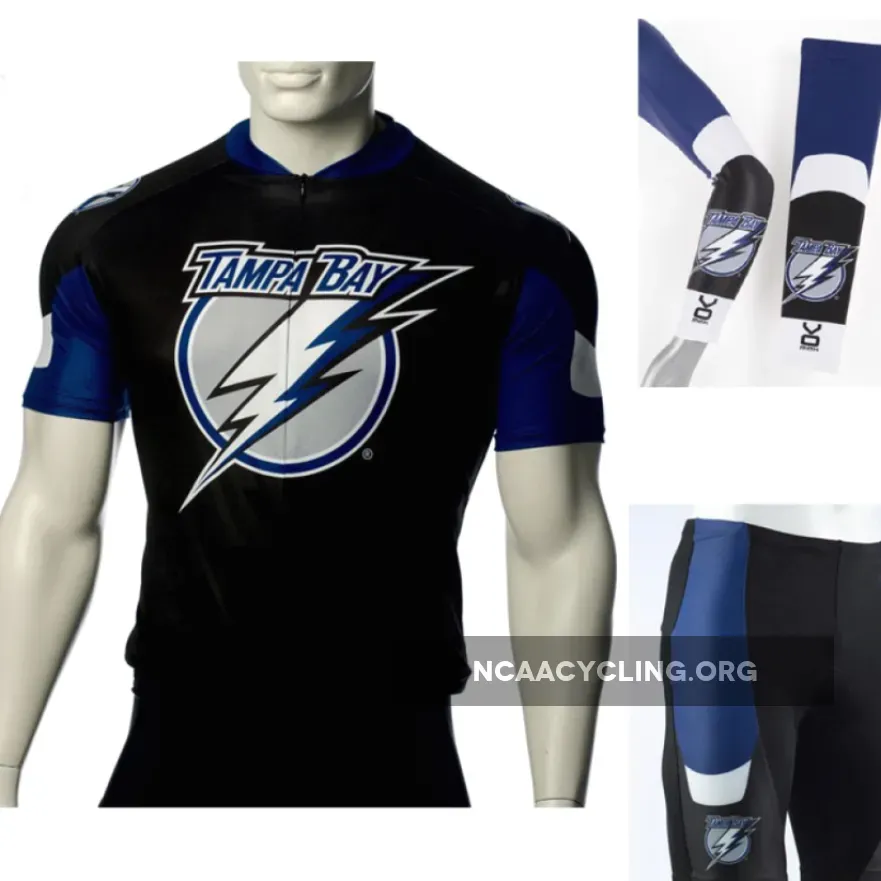 Tampa Bay Lightning Cycling Jersey and Bib Shorts Set for Men
