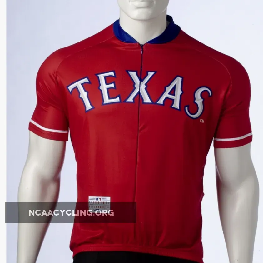 Texas Rangers Authentic Cycling Jersey Red/White/Navy MLB Bike Apparel
