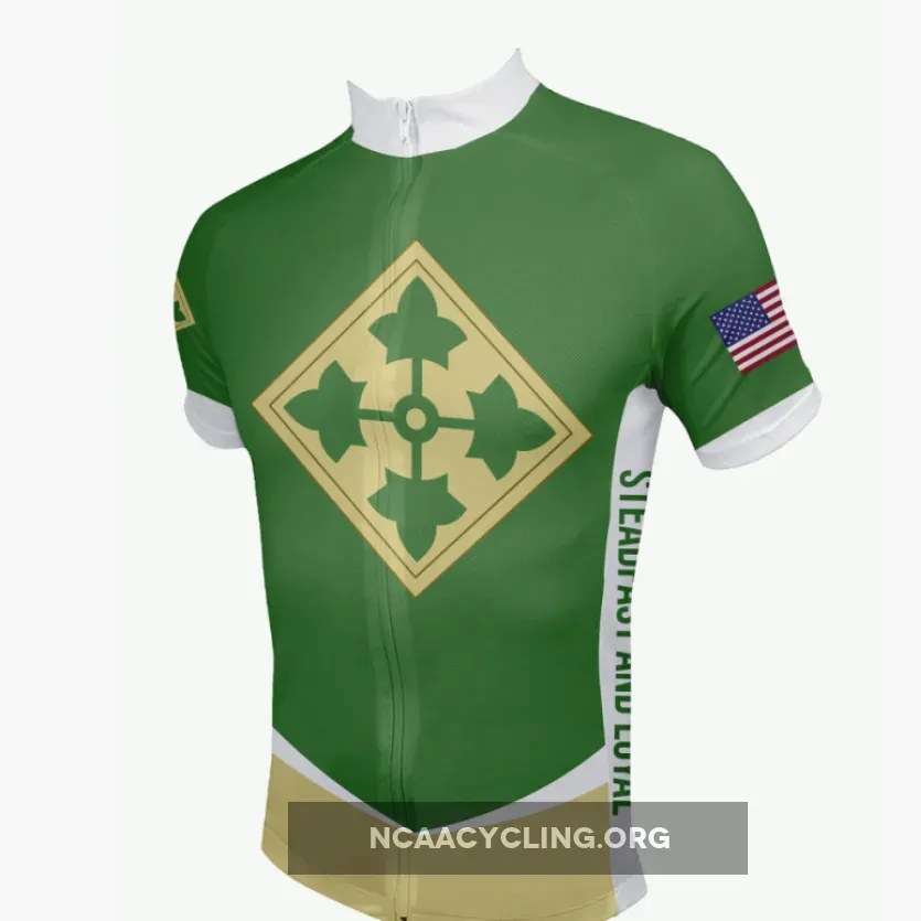 US Army 4th Infantry Division Cycling Jersey with Embroidery - US Made Custom Team Cycling Apparel