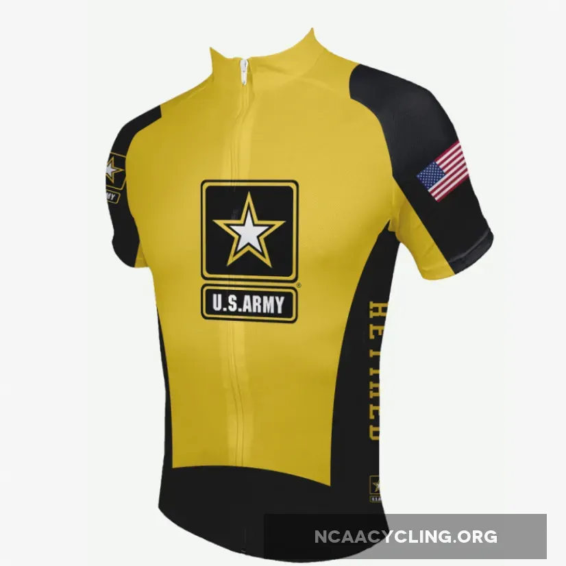 US Army Cycling Jersey Yellow/Black/Bold Retro Stripes Cycling Apparel