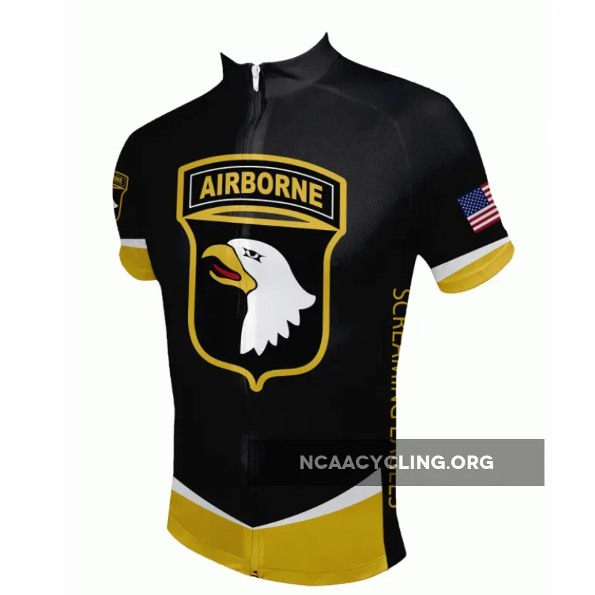 US Army Unit 101st Airborne Division Golden Cycling Jersey - Black Buyer Guide