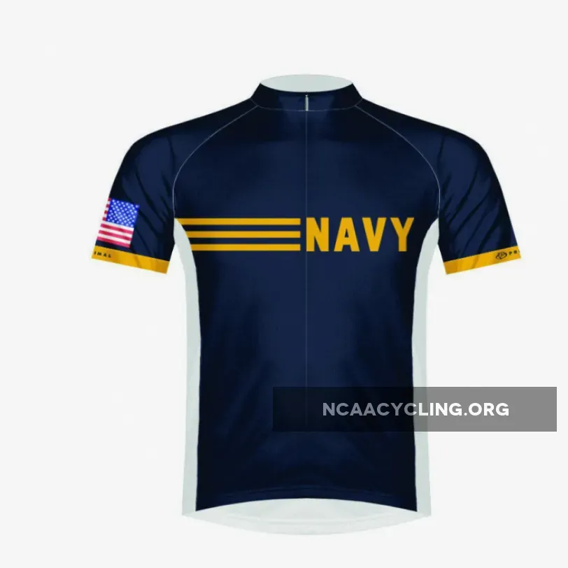 USN Navy Blue Cycling Jersey for Men Short Sleeve Performance Bike Kit