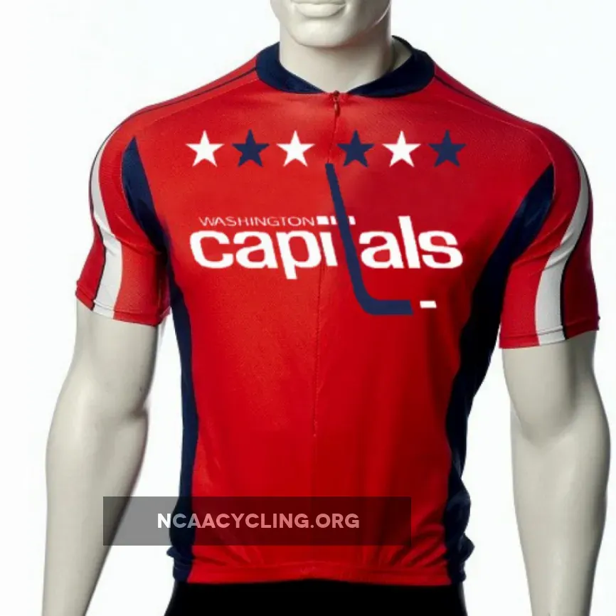 Washington Capitals Official NHL Cycling Jersey Red, Team Star Pattern