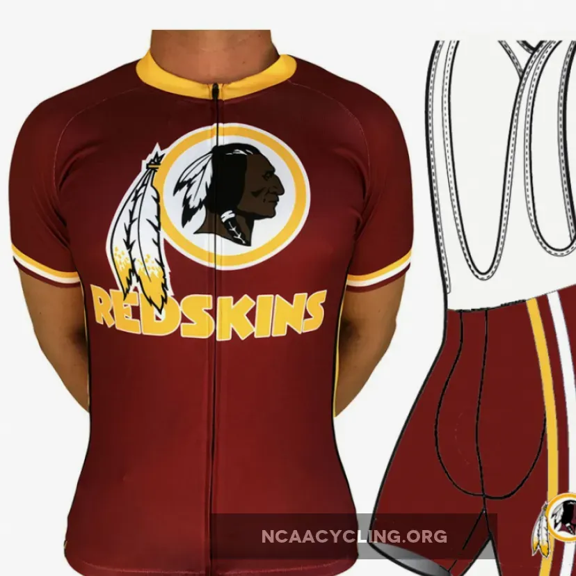 Washington Redskins Vintage Cycling Jersey, Short Sleeve, Burgundy/Yellow/White